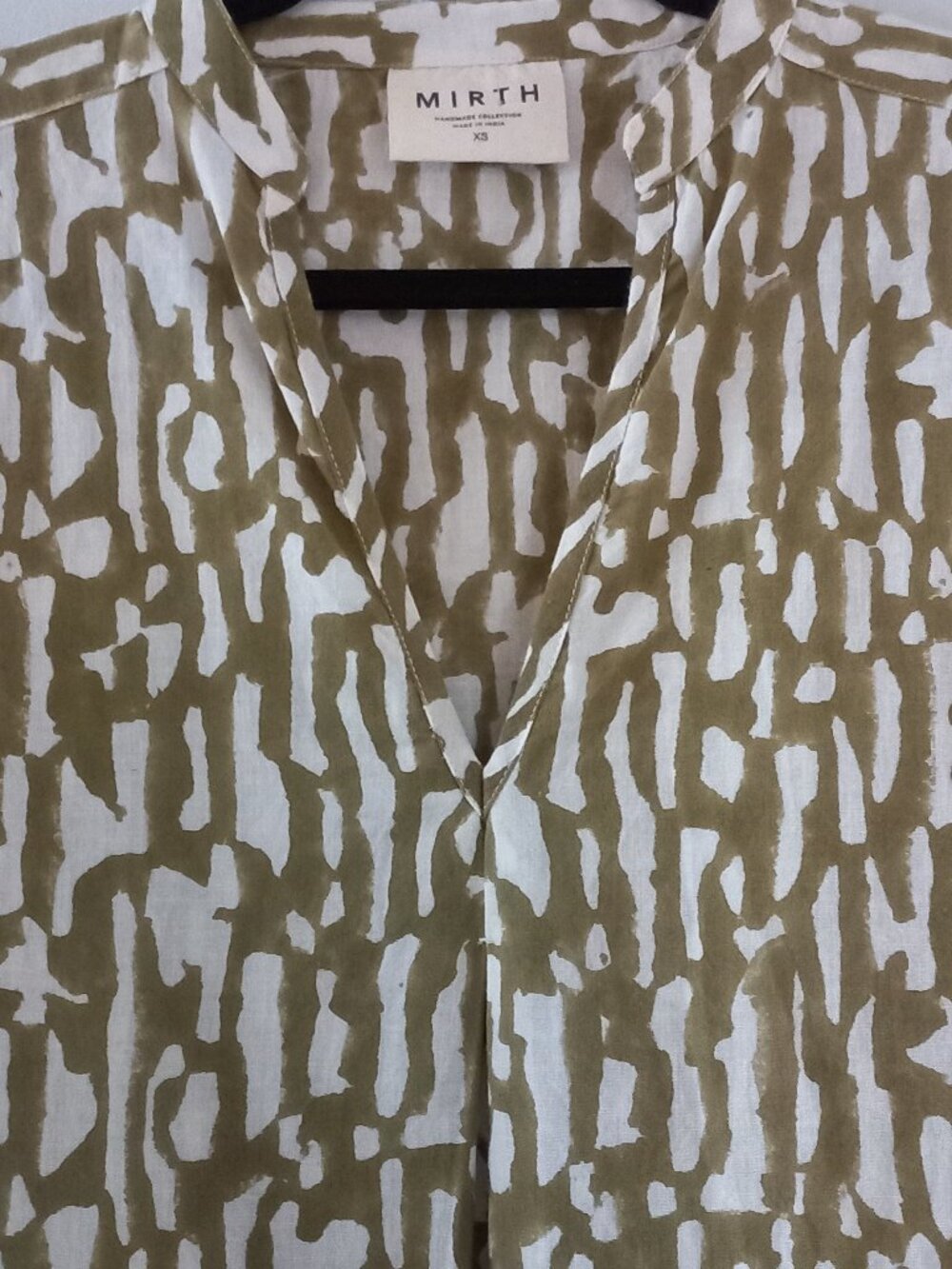 MIRTH (ANTHROPOLOGIE) cotton khaki print blouse - Picture 5 of 13